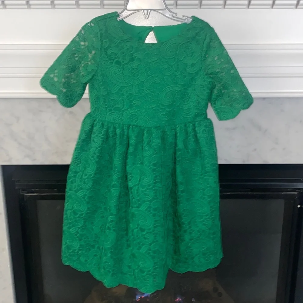 🆕 Janie and Jack Emerald Lace dress, size 5 girls - Picture 6 of 12